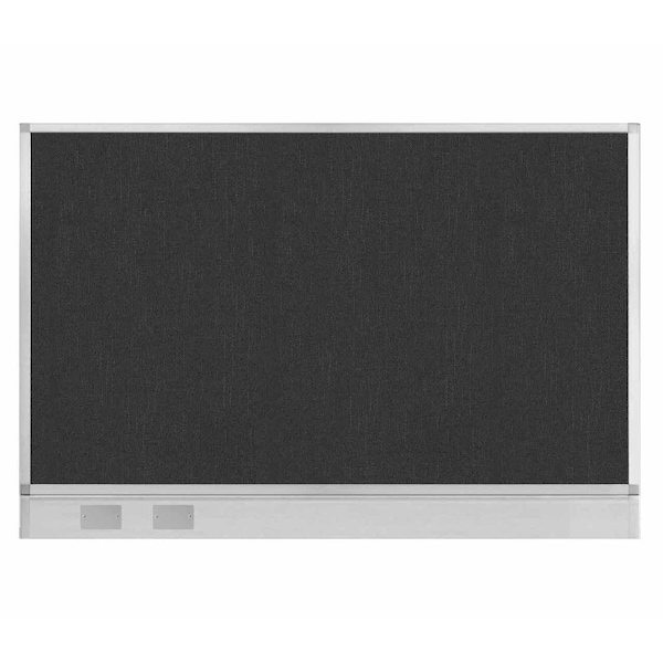 Hush Panel Configurable Cubicle Partition 6' x 4' Black Fabric w/ Cable Channel